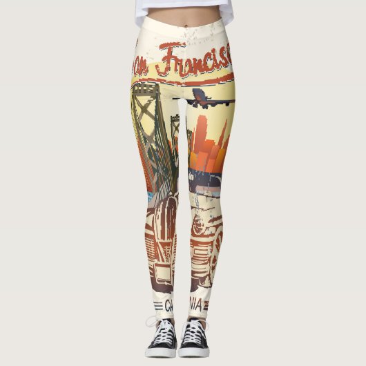 San Francisco, Retro Autotypografie. Leggings (Vorderseite)