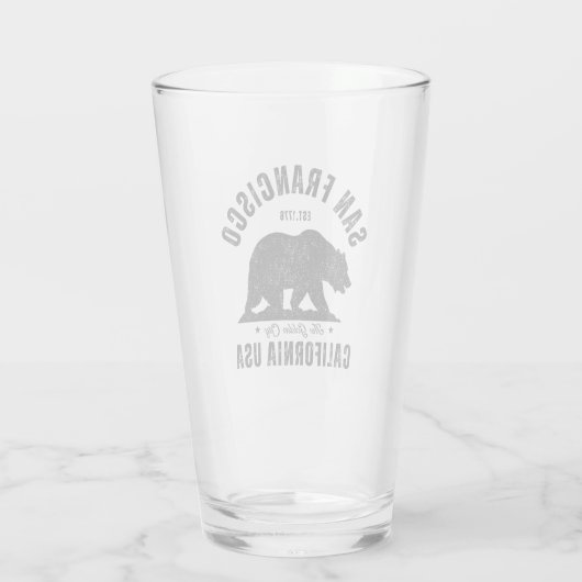 San Francisco Retro California Travel Glas (Rückseite)