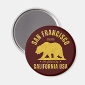 San Francisco Retro California Travel Magnet (Vorderseite/Rückseite)