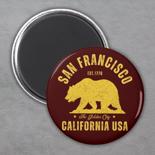 San Francisco Retro California Travel Magnet