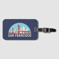 San Francisco Retro City Skyline Vintag Cityscape