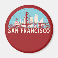San Francisco Retro City Skyline Vintag Cityscape
