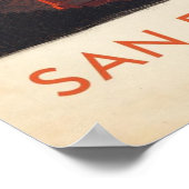 San Francisco Retro Golden Gate Bridge  Poster (Ecke)