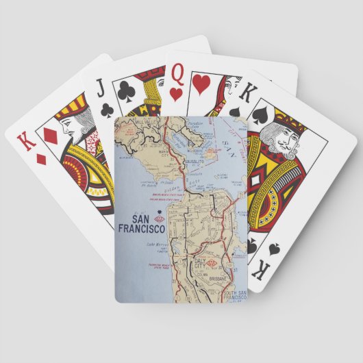 San Francisco Retro Map Karten spielen Spielkarten (Rückseite)