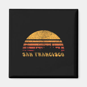 San Francisco Retro Sunset Shirt Cooles Vintages V Magnet