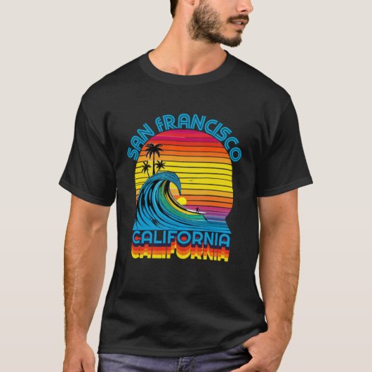 San Francisco Retro Throwback Surf & Beach Souveni T-Shirt (Vorderseite)
