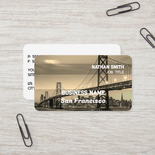 San Francisco Retro Visitenkarte (Vorderseite/Rückseite Beispiel)
