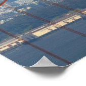 San Francisco sah durch die Golden Gate Bridge. Poster (Ecke)