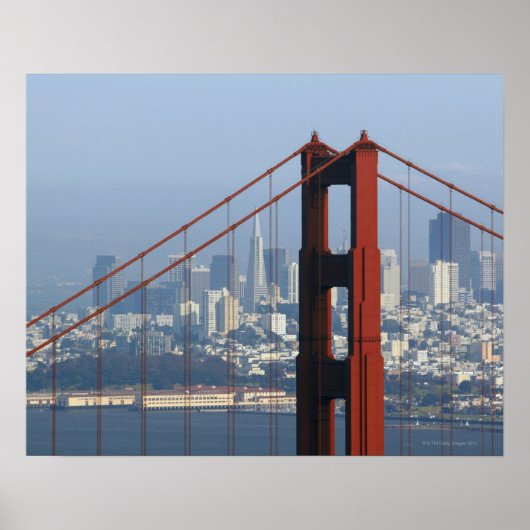 San Francisco sah durch die Golden Gate Bridge. Poster (Vorne)