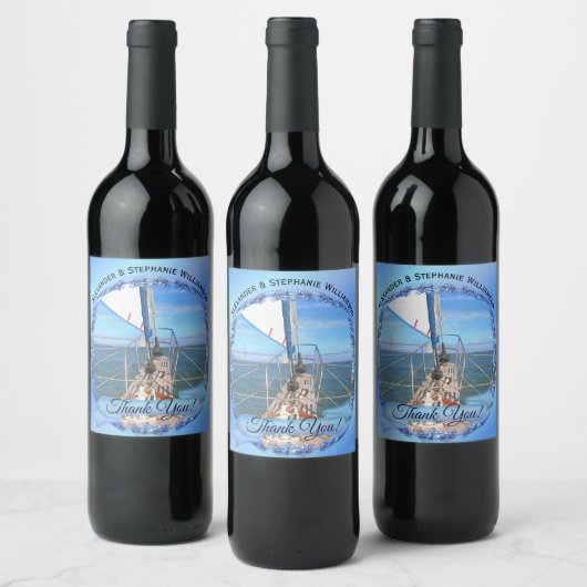 San Francisco Sailing Vielen Dank, 0869 Weinetikett (Flaschen)