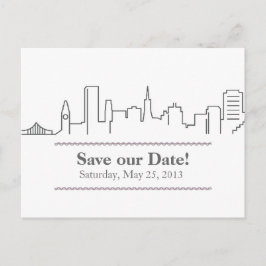 San Francisco Save the Date City Skyline Ankündigungspostkarte