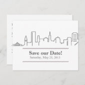 San Francisco Save the Date City Skyline Ankündigungspostkarte (Vorne/Hinten)