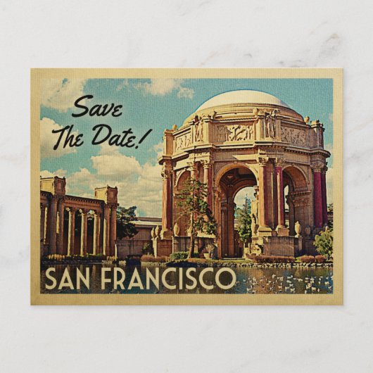 San Francisco Save the Date Palace of Fine Arts Ankündigungspostkarte (Vorderseite)