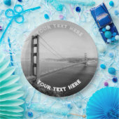 San Francisco Schwarz-weißes Goldenes Tor Pappteller (Party)