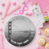 San Francisco Schwarz-weißes Goldenes Tor Pappteller (Party)