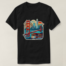 San Francisco Sehenswürdigkeiten Golden Gate Cable T-Shirt