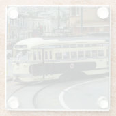 San Francisco-Seilbahn Glasuntersetzer (Rückseite)