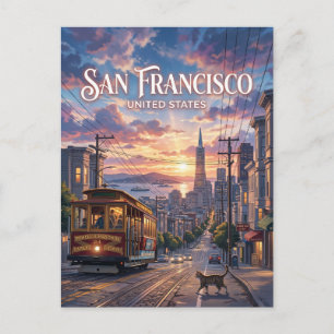 San Francisco-Seilbahn Kalifornien Postkarte