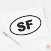 San Francisco SF oval Ovaler Aufkleber (Umschlag)