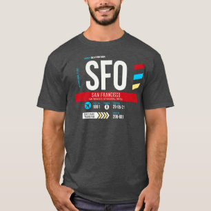 San Francisco SFO Airport Code Gepäckstück Tag C T-Shirt