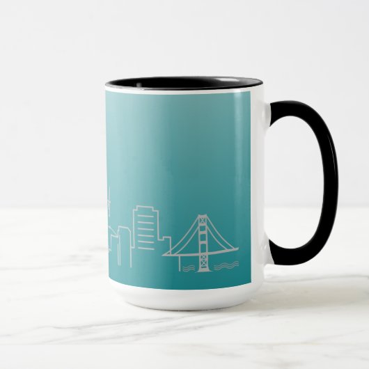 San Francisco silberne Stadtskyline-Wecker-Tasse Tasse (Rechts)