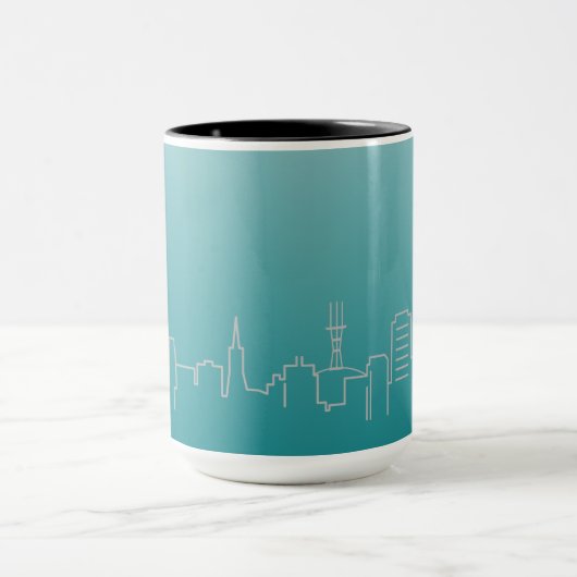 San Francisco silberne Stadtskyline-Wecker-Tasse Tasse (Zentrum)