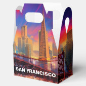 San Francisco Skyline Abstrakte Kunst Geschenkschachtel (Geöffnet)