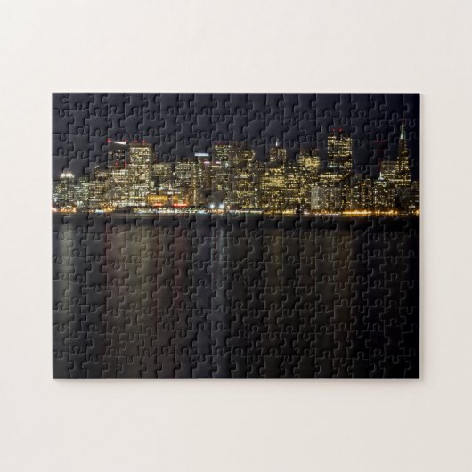 San Francisco Skyline am Nachtpuzzlespiel Puzzle (Horizontal)