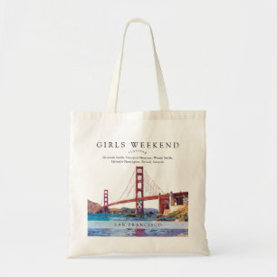 San Francisco Skyline Aquarell Mädchen-Wochenende Tragetasche