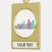San Francisco Skyline Banner-Ornament Gold (Links)
