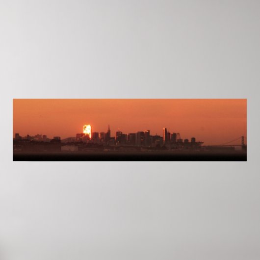 San Francisco Skyline / Bay Bridge Sunset Panorama Poster (Vorne)