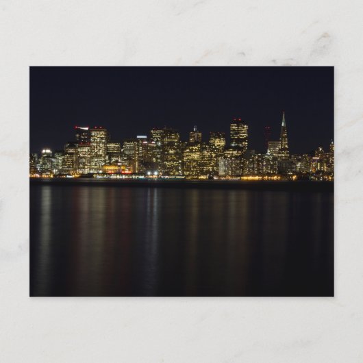 San Francisco Skyline bei der Nachtpostkarte Postkarte (Vorderseite)