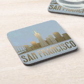 San Francisco Skyline Blue Gold Untersetzer Set (Linke Seite)