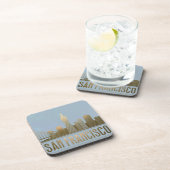 San Francisco Skyline Blue Gold Untersetzer Set (Rechte Seite)