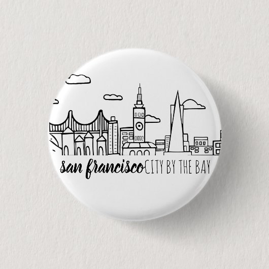 San Francisco Skyline Button (Vorderseite)