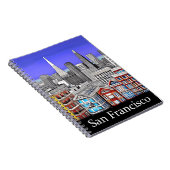 San Francisco Skyline Colored Line Art Notizblock (Rechte Seite)