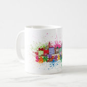 San Francisco Skyline-Farben-Spritzer-Illustration Kaffeetasse (Vorderseite Links)