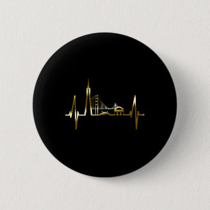 San Francisco Skyline Herzschlag Kalifornien USA S Button