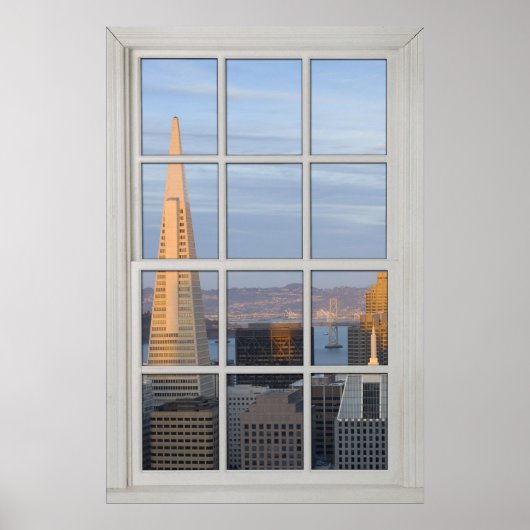 San Francisco Skyline Imitate - Fake White Window Poster (Vorne)