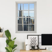 San Francisco Skyline Imitate - Fake White Window Poster (Heimbüro)