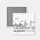 San Francisco Skyline Magnet (Vorderseite/Rückseite)
