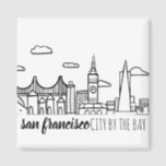 San Francisco Skyline Magnet<br><div class="desc">San Francisco Skyline Zeichnend. Dies ist ein originales zeichn,  das gescannt und zur Fortpflanzung aufgeräumt wurde.</div>