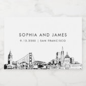 San Francisco Skyline Mini Schaumweinetikett (Einzelnes Label)