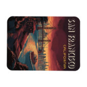 San Francisco Skyline mit Golden Gate Bridge Magnet (Horizontal)