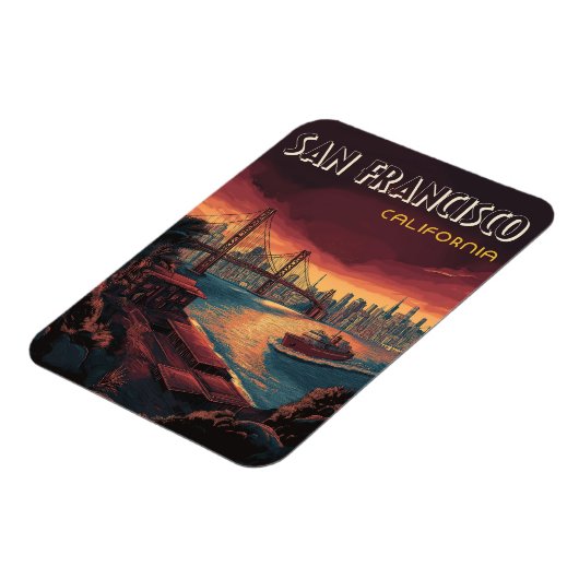 San Francisco Skyline mit Golden Gate Bridge Magnet (Linke Seite)