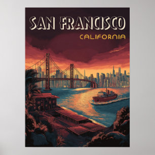 San Francisco Skyline mit Golden Gate Bridge Poster