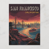 San Francisco Skyline mit Golden Gate Bridge Postkarte (Vorderseite)