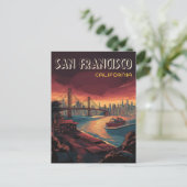 San Francisco Skyline mit Golden Gate Bridge Postkarte (Stehend Vorderseite)