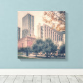 San Francisco Skyline mit Herbstbaum Leinwanddruck (Insitu (Holzboden))