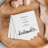 San Francisco Skyline Modern Wedding Cocktail Serviette